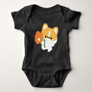 Cute Romantic Corgi Baby Bodysuit