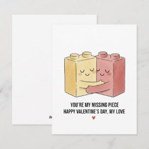 Cute Romantic Couple Card for Valentine’s Day XO