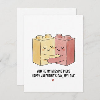 Cute Romantic Couple Card for Valentine’s Day XO