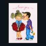 Cute Romantic Couple - Love - I Love You - Kiss  Acrylic Print<br><div class="desc">Cute Romantic Couple - Love - I Love You - Kiss Boy and Girl - Fun Painting - Choose / Add Your Unique Text / Name / Colour - Make Your Special Gift - Resize and move or remove / add elements - image / text with customization tool. Painting and...</div>
