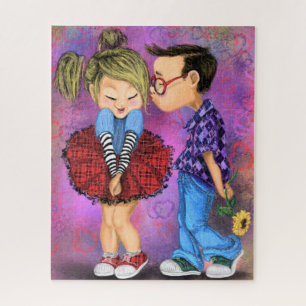 Cute Romantic Couple - Love - Valentine's Day Jigsaw Puzzle