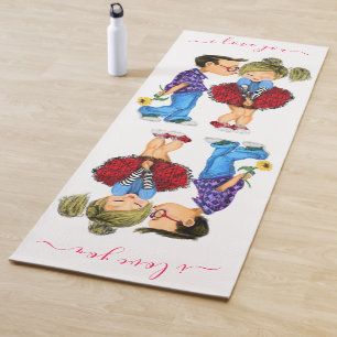 Cute Romantic Couple - Love - Valentine's Day Kiss Yoga Mat