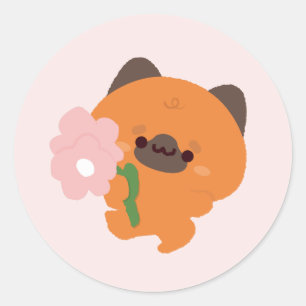 Cute Romantic German Shepherd Classic Round Sticker