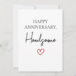 Cute Romantic Happy Anniversary Handsome Holiday Card