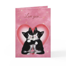 cute romantic kitten valentine's day card