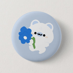 Cute Romantic Polar Bear 2 Inch Round Button