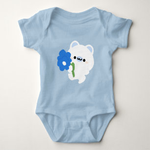 Cute Romantic Polar Bear Baby Bodysuit