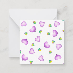 Cute Romantic  Purple Heart Birthday  Valentine's  Card
