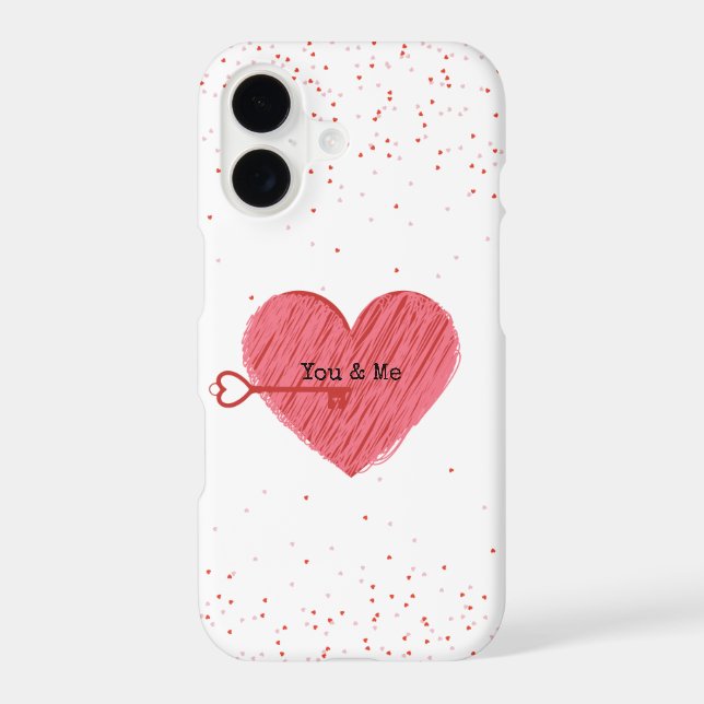 Cute Romantic Red Heart Key Personalized Valentine (Back)