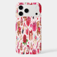 Cute Romantic Red & Pink Watercolor Love Pattern
