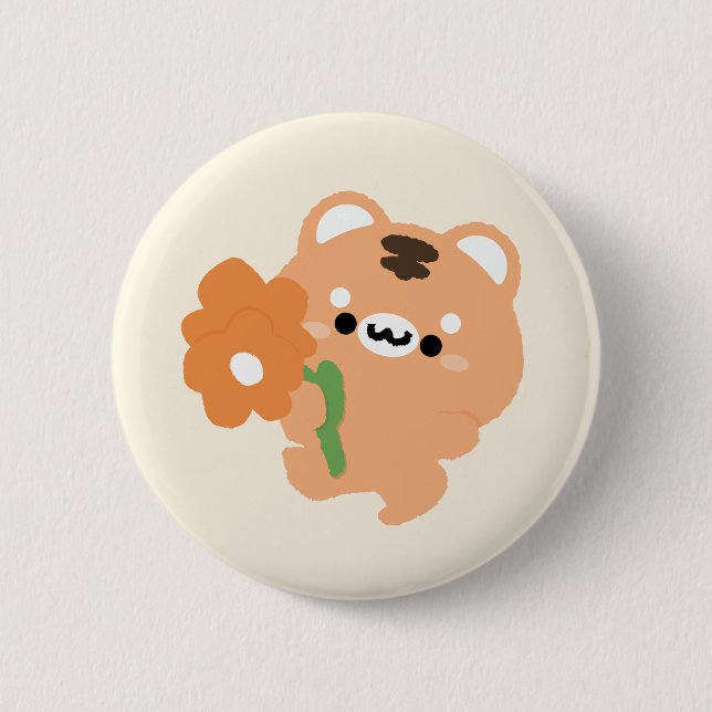 Cute Romantic Tiger 2 Inch Round Button (Front)