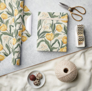Cute Romantic  Tulip Bouquet Wrapping Paper