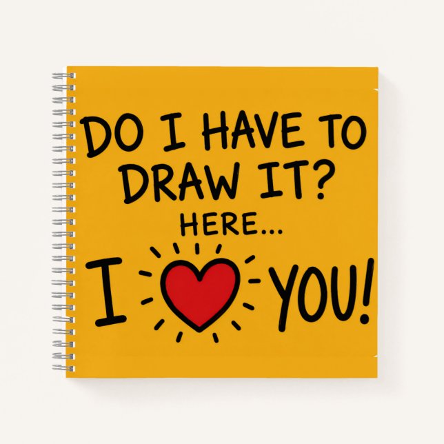 Cute Romantic Typography Art Notebook (Front)