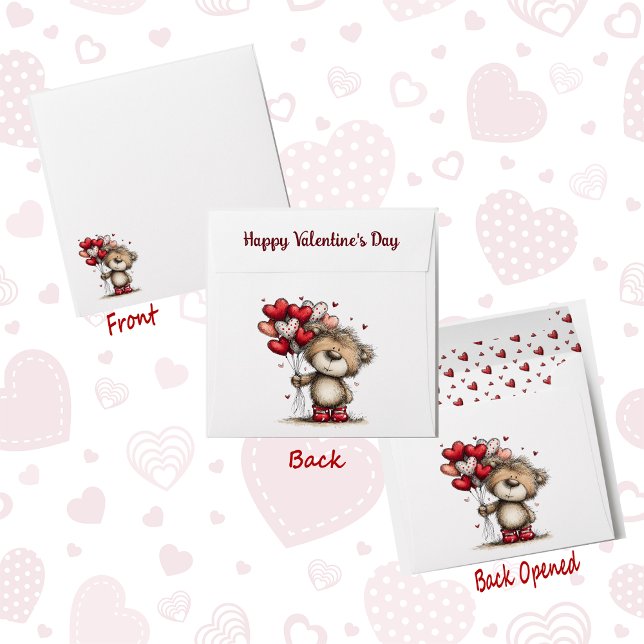 Cute Romantic Valentine Greeting with Teddy Bear  Envelope (Creator Uploaded)