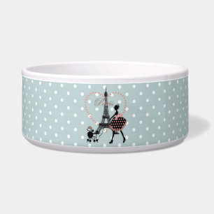 Cute romantic vintage girl walking French poodle