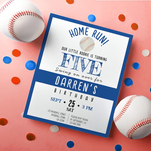 Cute Rookie Baseball Budget Boy Birthday Invite (Creator Uploaded)