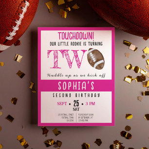 Cute Rookie Football Budget Girl 2nd Birthday