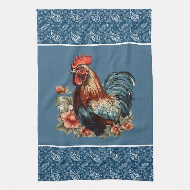 Cute rooster lovers Country kitchen Kitchen Towel (Vertical)
