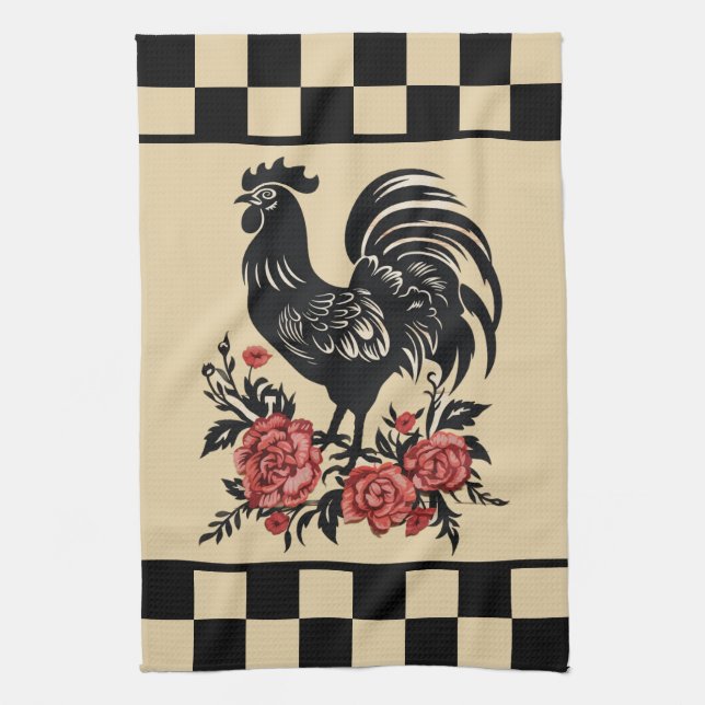 Cute rooster lovers Country kitchen  Kitchen Towel (Vertical)