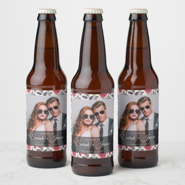 Cute Rose Beer Label (Bottles)
