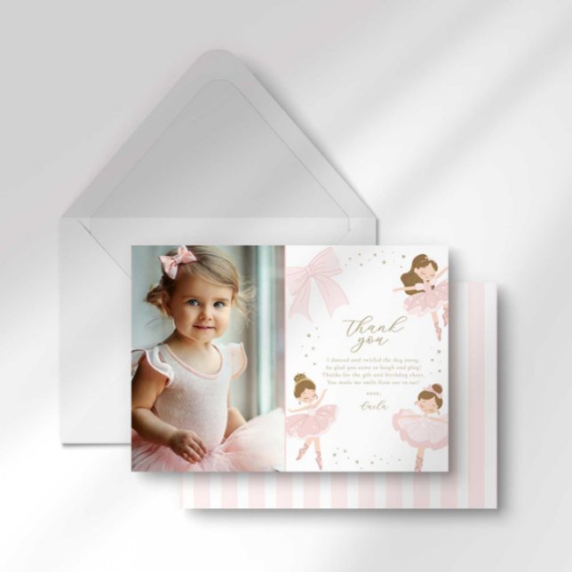 Cute rose Bow Ballerina Anniversaire Carte de reme (Créateur téléchargé)
