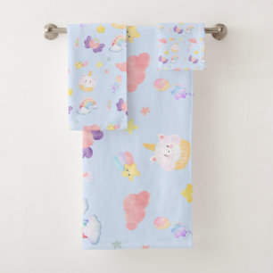Cute rose doux cupcake unicorne Motif arc-en-ciel