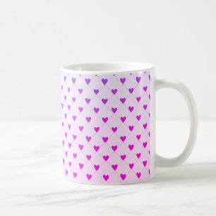 Cute rose et violet Coeur Motif de café Mug