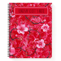 Cute rose Floral Custom Carnet Monogramme