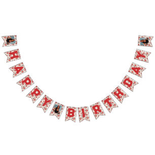 Cute Rose Floral Daughter’S Birthday Bunting Flags