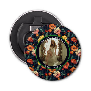 Cute Rose Flower Spring Birthday Bottle Opener