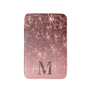 Cute Rose Gold Glitter Bath Mat