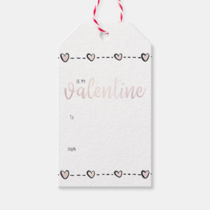 Cute Rose Gold Heart Valentine's Day Gift Tags