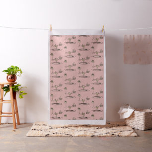 Cute Rose Gold Tropical Flamingo Fabric