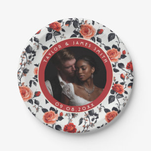 Cute Rose Greenery Plates For Simple Wedding