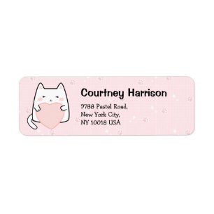 Cute Rose Kawaii Cats Sparkle Adresse de retour