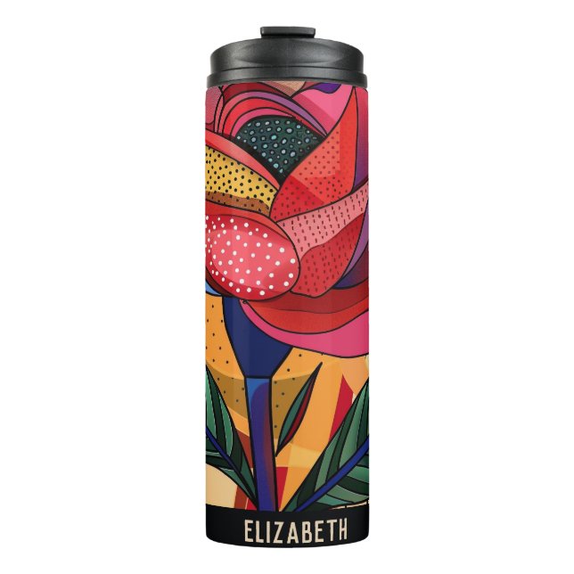 Cute Rose Latte Thermal Tumbler (Front)