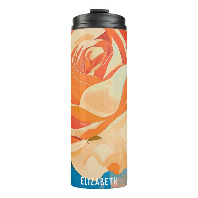 Cute Rose Mom Personalized Thermal Tumbler (Front)