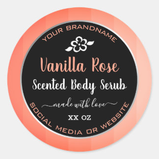Cute Rose Pink and Black Product Packaging Labels