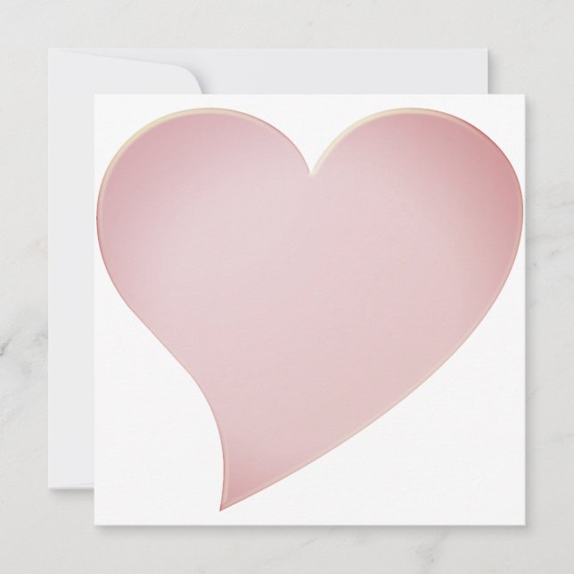 Cute rose pink heart minimalist Valentine's card (Front)