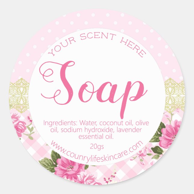 Cute rose Shabby Chic dentelle Étiquettes de la de (Devant)