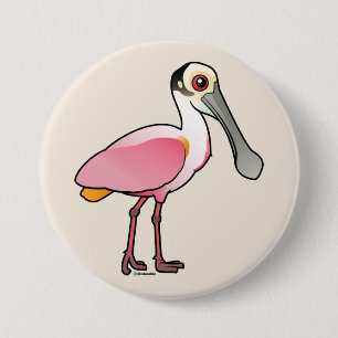 Cute Roseate Spoonbill 3 Inch Round Button