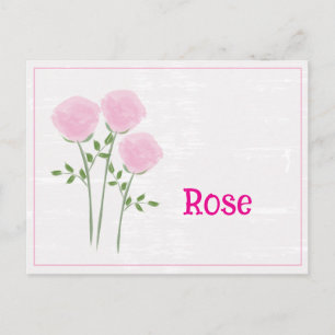 Cute Roses Watercolor art Birth Month June Postcard