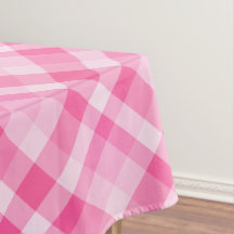 Cute Rosy Pink Plaid Motif Grande Nappe