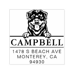 Cute Rottweiler Custom Dog Address Stamp 