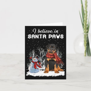 Cute Rottweiler Dog Christmas Snowman Christmas Pa Card