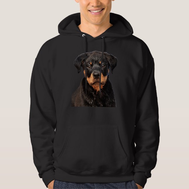 Cute Rottweiler  Funny Hoodie (Front)