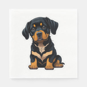 Cute Rottweiler - Gifts for Rottweiler Dog Owners  Napkin