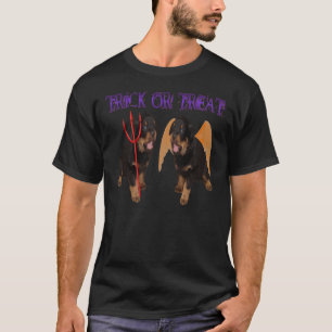 Cute Rottweiler Halloween Trick Or Treat Vector T-Shirt