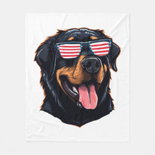Cute Rottweiler Puppy Fleece Blanket