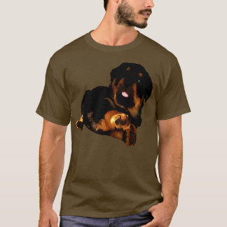 Cute Rottweiler Puppy Vector Cut Out T-Shirt